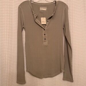 We The Free Sage Long Sleeve Henley Top